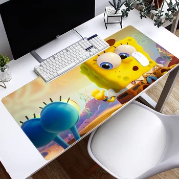 

Customized large size SpongeBob extended mouse pad anti-skid rubber wear-resistant computer keyboard pad