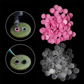 

100Pcs/Set Eyelash Glue Holder Grafting Eye Lashes Quick Individual Blossom Cup Ring Eye Makeup Extension Adhesive Stand Tools
