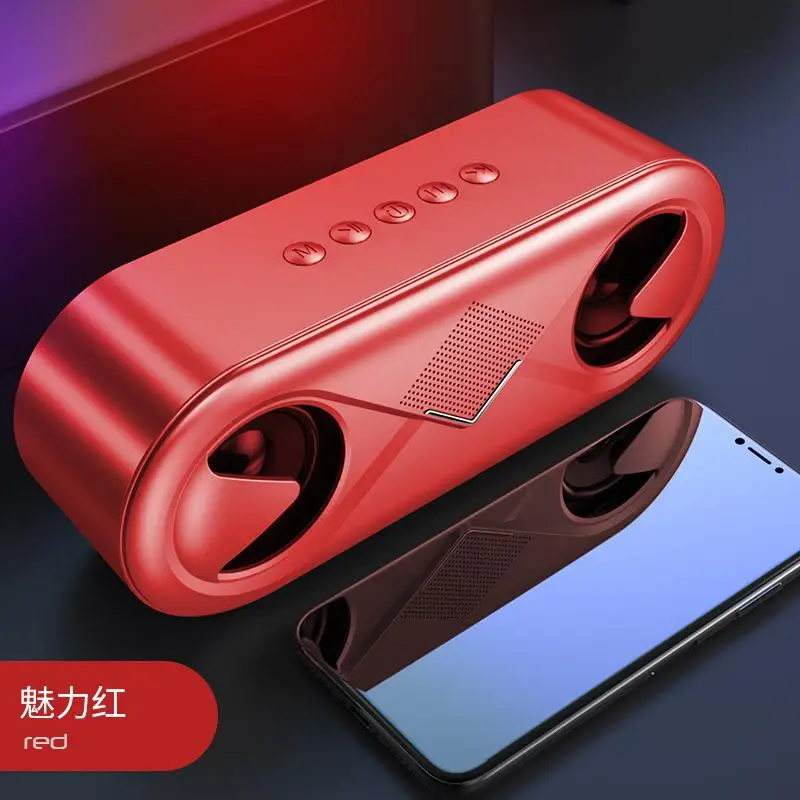 6D стерео звук портативный Bluetooth динамик 10 Вт беспроводной громкий динамик открытый динамик Поддержка TF карты/USB накопитель/AUX - Цвет: red
