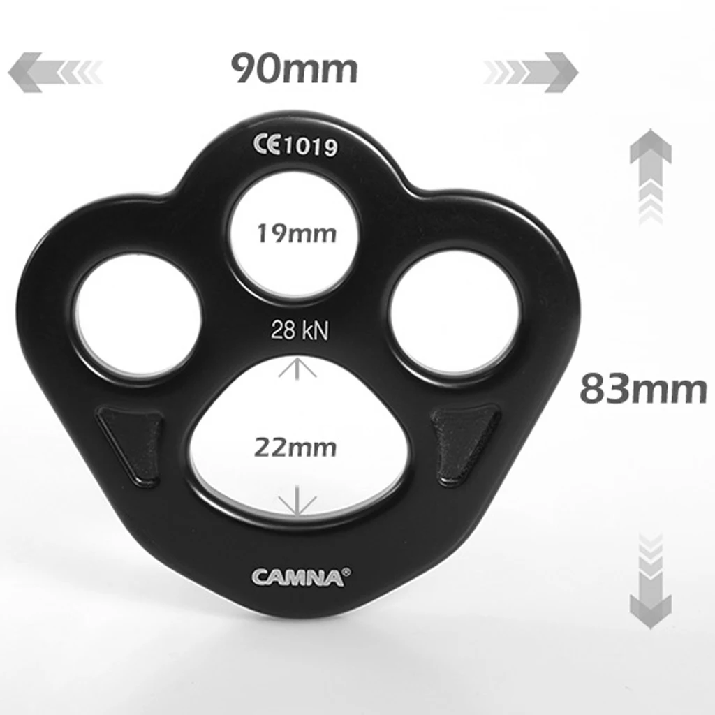 28KN Paw Rigging Plate, Aluminum Anchor Multipliers Connector for Rock Climbing Equipment Tree Arborist Rescue