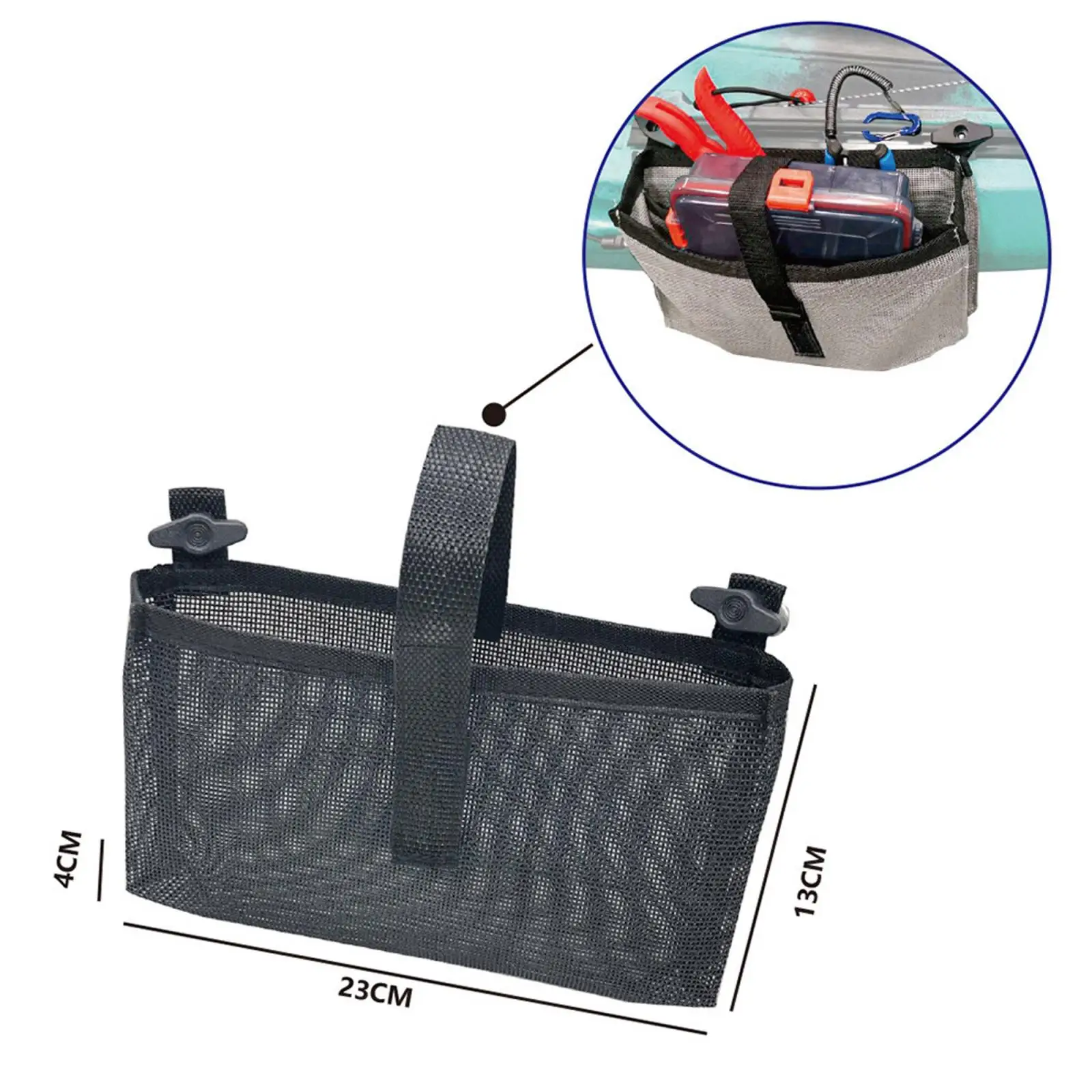 Kayak Mesh Bag Marine Boat Tools Tackles Storage Pack Adjustable Boat Holder Organizer Gear Holder Accessories