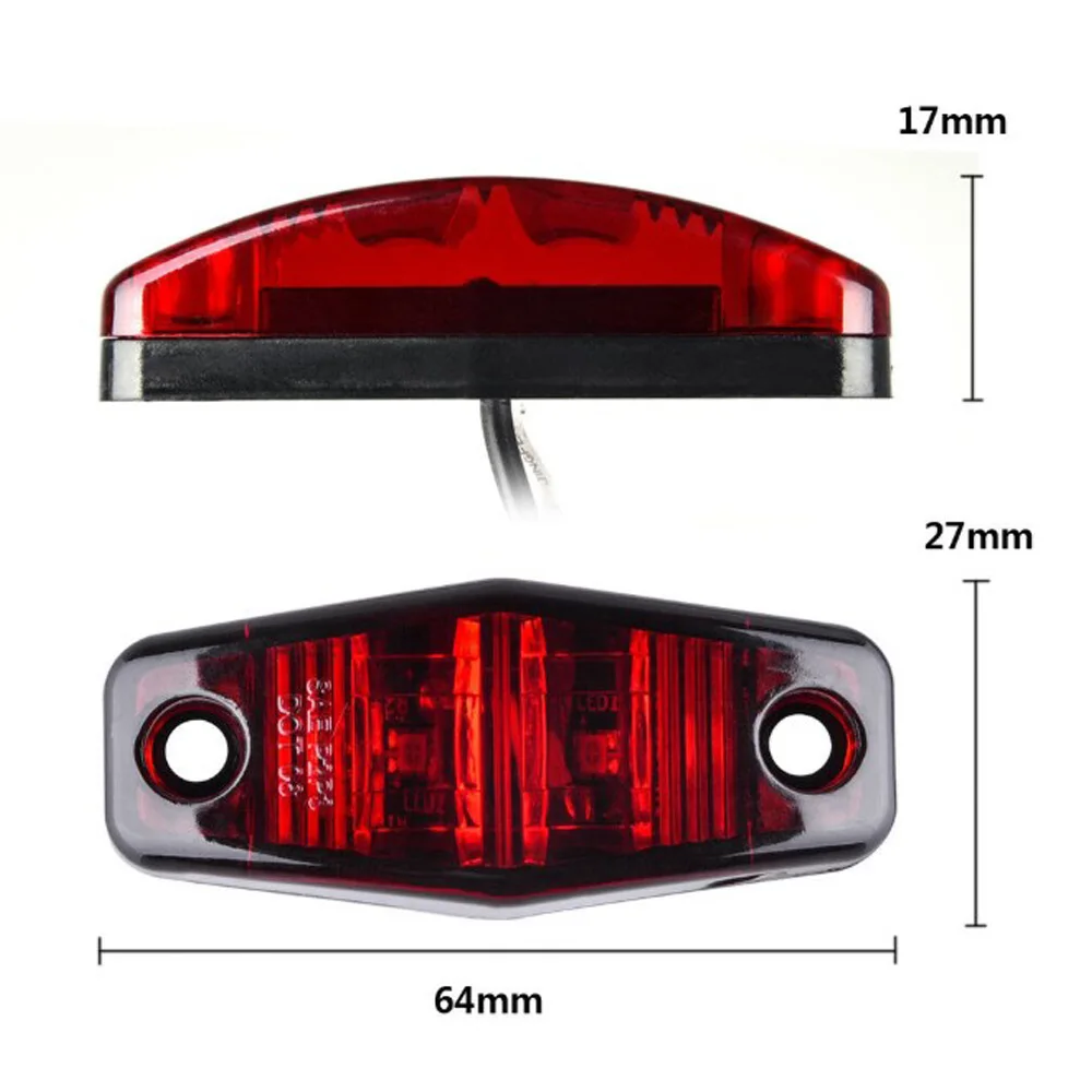 10) 5 красных+ 5 Янтарный 12V Светодиодный Боковой габаритный фонарь 2,5 габаритный фонарь грузовик с прицепом светильник