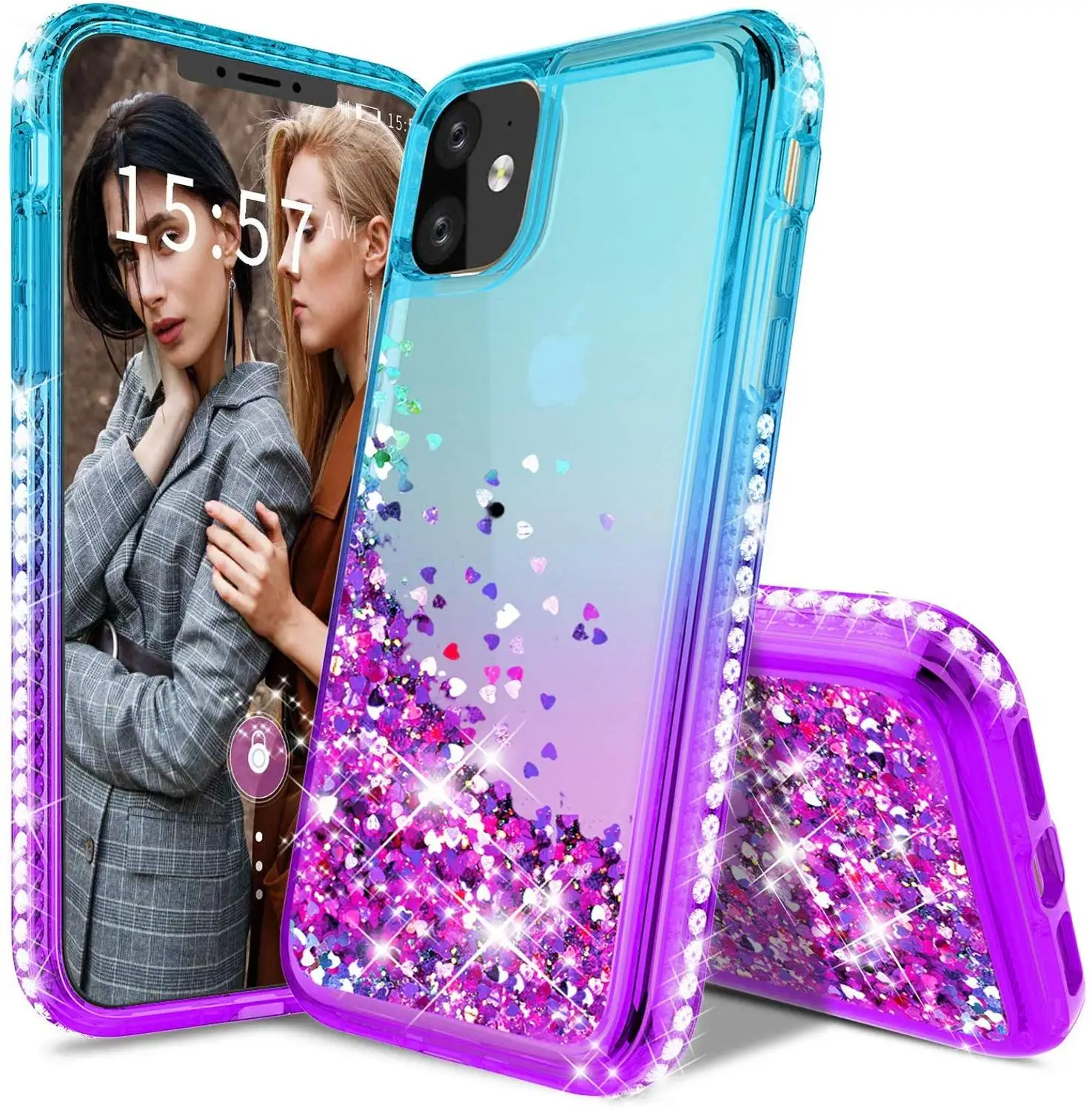 

Diamond Glitter Case For iPhone 11 Pro Max Cover Gradient Quicksand Silicone Case for iPhone XS Max XR X 8 7 6s 6 Plus 5S SE 5