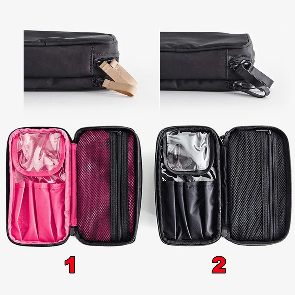 Lipsticks Zipper Closure Practical Toothbrush Storage Travel Washing Double Sides Portable Nylon Cosmetic Bag
