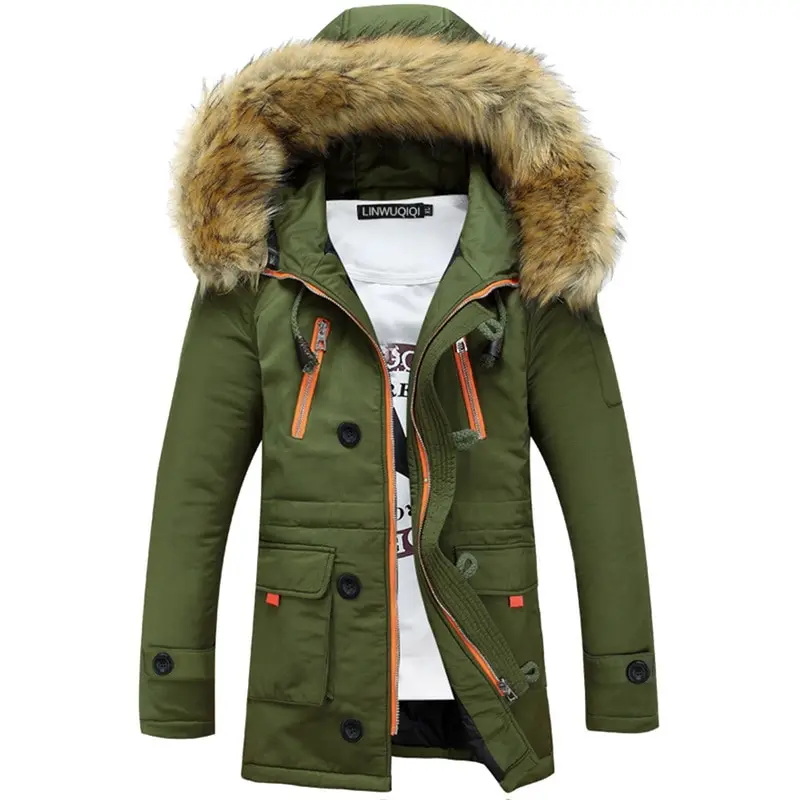 New winter jacket men Casual Warm Parka Men coat Fashion Detachable Fur Hooded Mens Jackets and Coat Veste Homme Plus Size