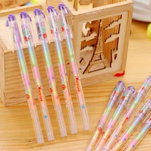 Радужный Цвет гелевая ручка 6 в 1 акварельные чернила Мел альбом «сделай сам» фото Декор маркер канцелярские принадлежности