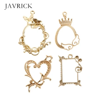 

4Pcs Metal Frame Antique Exquisite Floral Epoxy Resin Crafts UV Resin Tools DIY Jewelry Making Pendant Decoration Watch Frames