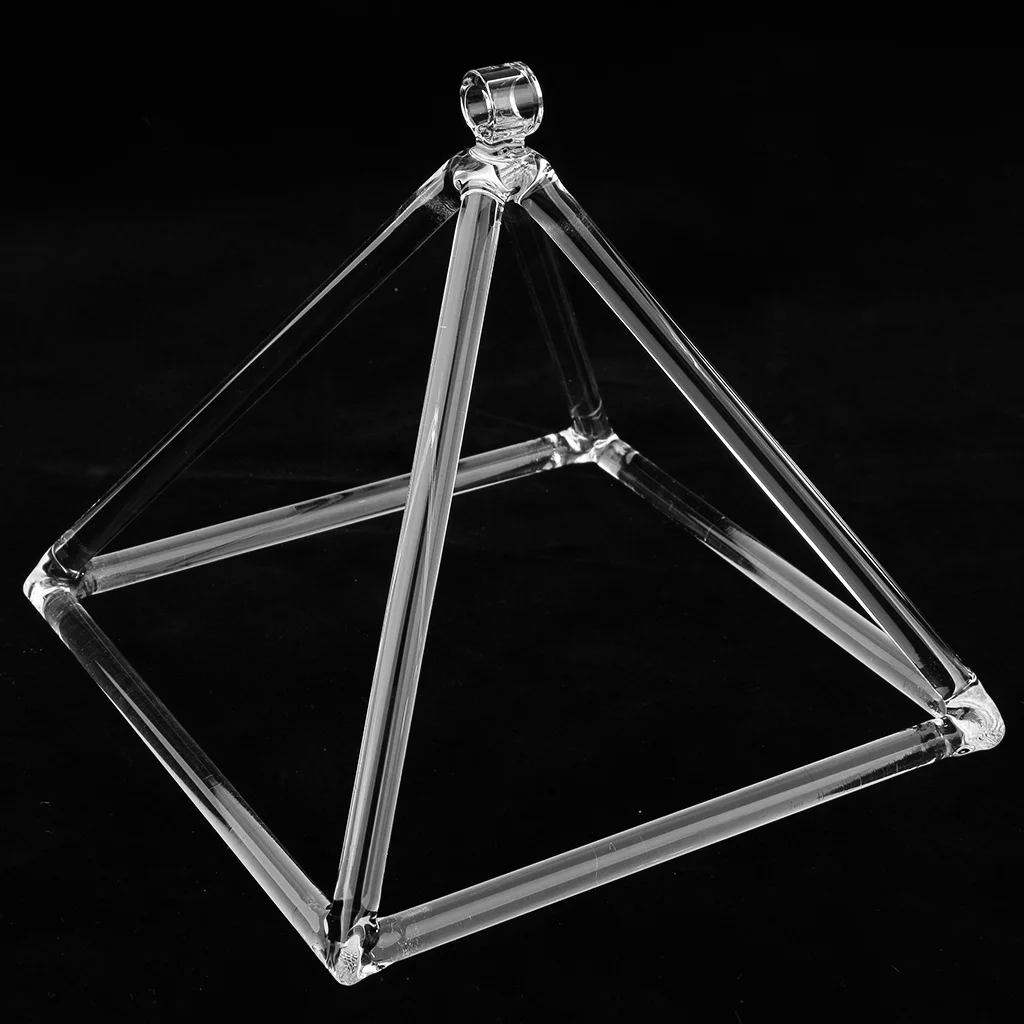 

Quartz Crystal Singing Pyramid Frosted D Note Sacral Chakra Meditation Set 6''