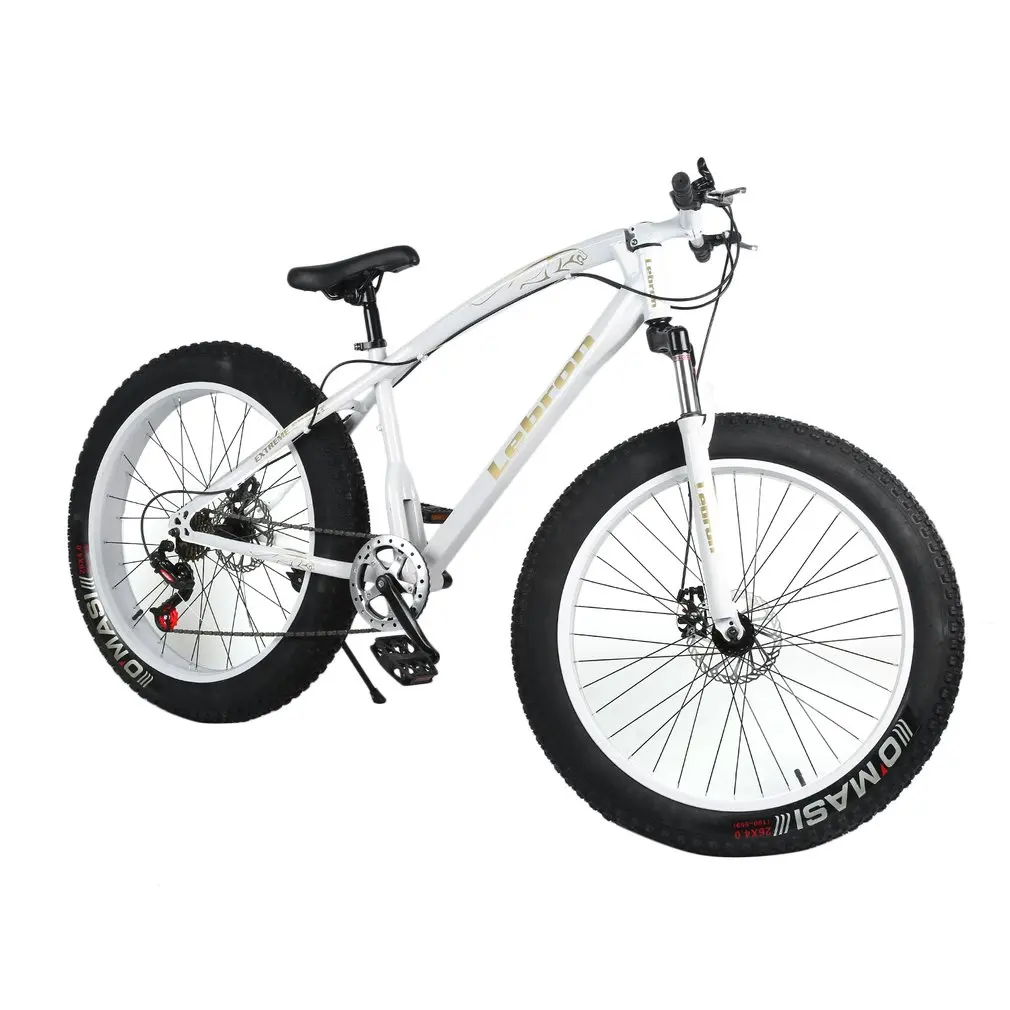 

26*21 Inch 7 Speed Snow Bike Double Disc Braking System Bicycle Steel Frame Mountain Bike Outdoor Sports Exercise Bike
