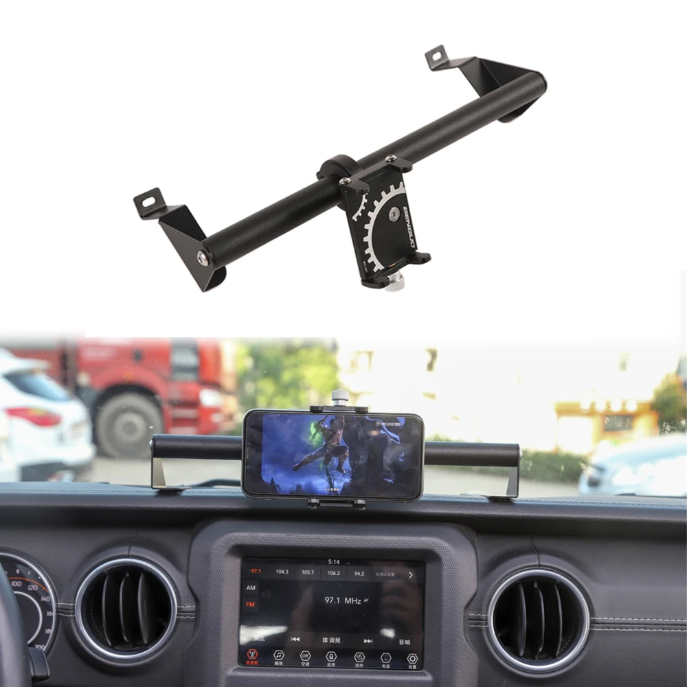

Car Phone Holder Bracket Mobilephone Stand Carrier Black Iron Interior Automotive for Jeep Wrangler JL 2018 Interior Accessories