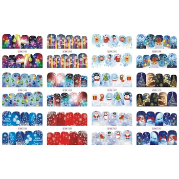 

UPRETTEGO 12 PACK/ LOT WATER DECAL NAIL ART NAIL STICKER FULL COVER CHRISTMAS XMAS OWL DEER SANTA CLAUSE SNOWMAN BN1381-1392