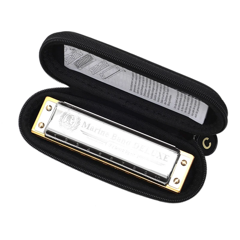Hohner Marinho Banda Deluxe Diatonic 10 Buraco Gaita Boca Órgão Instrumentos Chave c Blues Harpa Pereira Pente Musicais - Image 6