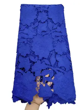 

2019 Hot Sales blue French Lace Fabric High Quality Cord Lace Nigerian Lace Fabric For Women dress 5 yards french lace