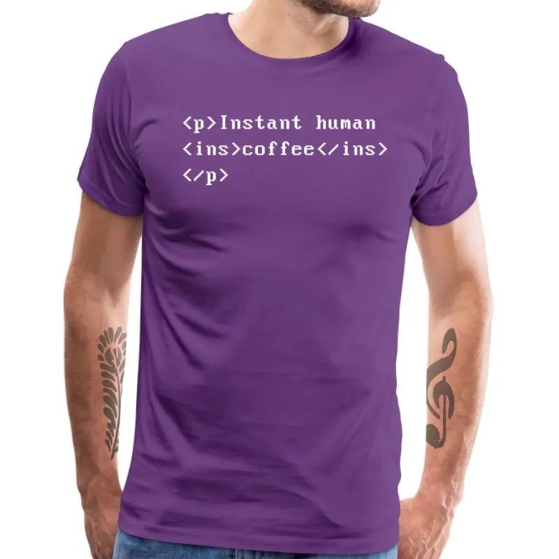  Men T-shirts Coffee_Code_8461 Funny Tops & Tees Cotton Fabric O Neck Short Sleeve Normal Tees VALENTINE DAY Top Quality Coffee_Code_8461 purple