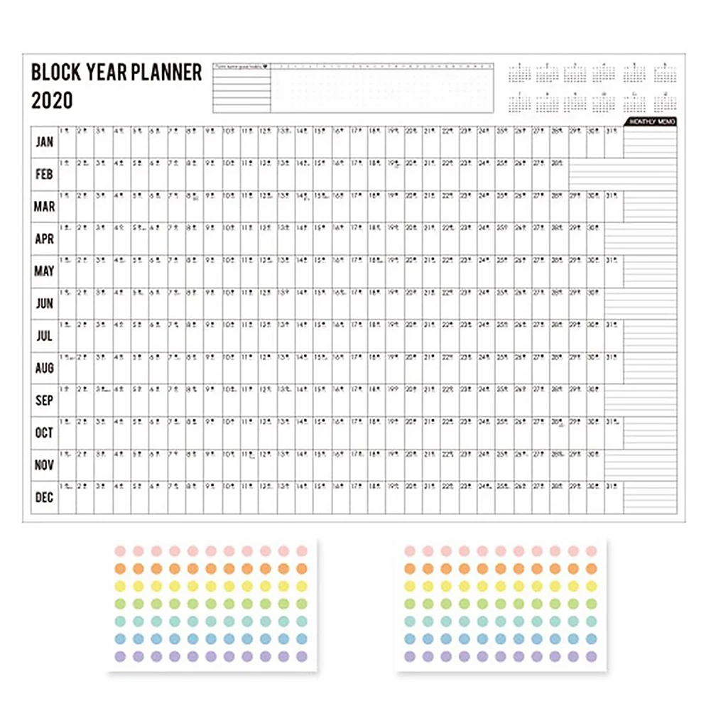 365 дней год План блок ежедневник бумага сделать список настенный календарь с 2 шт наклейки ЭВА для офиса школы дома