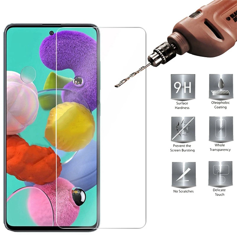 Закаленное стекло для Samsung Galaxy A51 A50 A71 A30S A30 A21S A70 A31 A10 M21 A40 M31 A41 Защитное экрана Sansung A