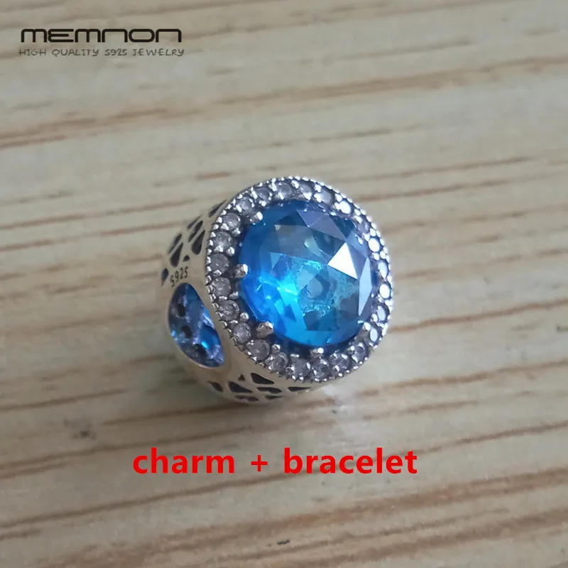 Memnon 925 пробы серебряные браслеты для женщин с Сияющие шармы в виде сердец подходят серебряные амулеты бусины браслеты "сделай сам" Хорошее ювелирное изделие br001 - Цвет камня: 296