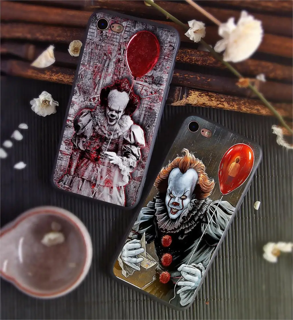 Scary Clown Phone Case Classic game simple Fashion New Silicone Black Sotf TPU Cover for iPhone 5s 5 6s 6 7 8plus X XS XR XSMax
