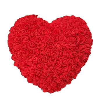 Rosa Roja de 30cm x 30cm, corazón, Rosa, flor Artificial, corazón Rosa, decoración de San Valentín, regalo de cumpleaños, Rosa oso flor, San Valentín