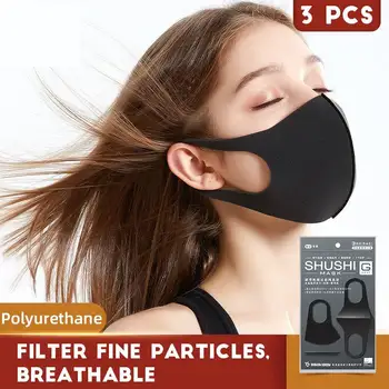 

High Elasticity 3PCS Sponge Dustproof Mouth Face Mask Antibacterial Dustproof Anti-fog Pollution Masks Unisex For Woman Man