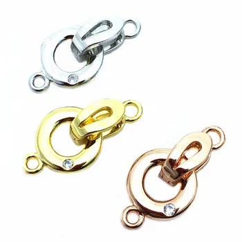 

Clasps For Jewelry Making Fastening Accessories 925 silver plating Cubic Zirconia Clasps For DIY Pearls Necklace Bracelet Clasp