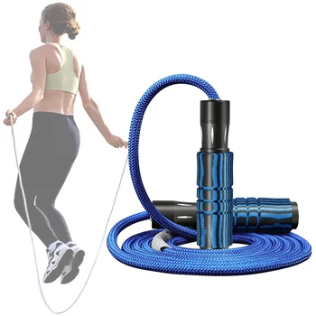 

Weighted Jump Ropes Workout Bearing Cotton Rope Adjustable for Women Men Cardio Endurance Training Fitness
