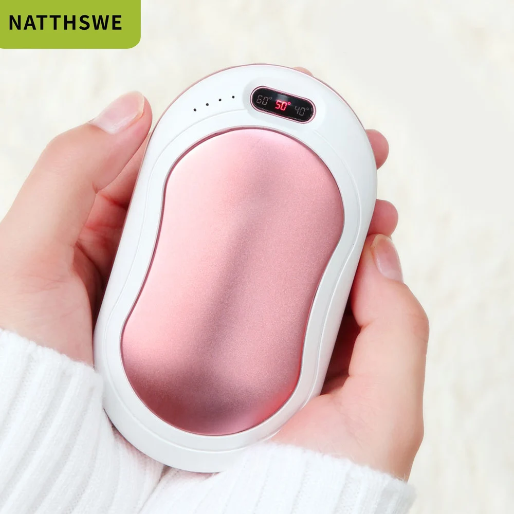

NATTHSWE 10000mAh Large Capacity Mobile Power Bank Hand Warmers Charging Treasure Dual-use Portable External Battery