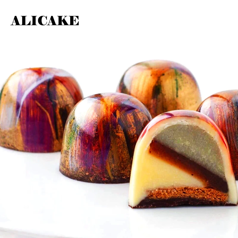 3D Polycarbonate Chocolate Sphere Molds Ball Tray Form for Chocolate Moulds Plastic Baking Mold Pastry Bakery Bakeware Tools