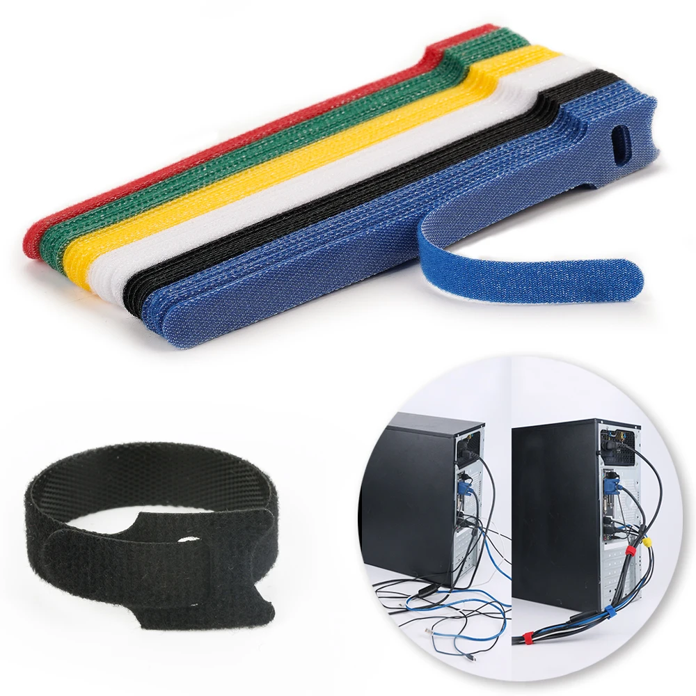 Wiederverwendbare krawatten Haken und schleife verschluss Band Nylon klettverschlüsse Kabel Krawatten klettverschlüsse Strap draht
