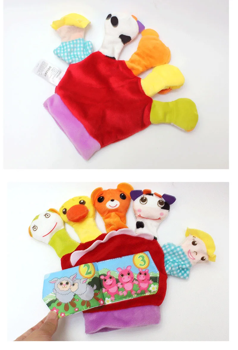 Детские игрушки 0-12 месяцев, мультяшная ткань для пальчиковой книги, родитель-ребенок, животные, кукольные игрушки, бумага для