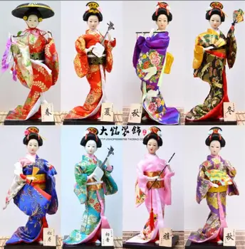 

Copper statue Japanese dolls 12 Inch Doll shaped silk handmade Japanese craft ornaments Hostel Trim restaurant supplies