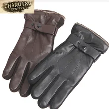 Зимние новые стильные мужские перчатки из искусственной кожи, мужские толстые теплые перчатки для езды на велосипеде, черные коричневые перчатки