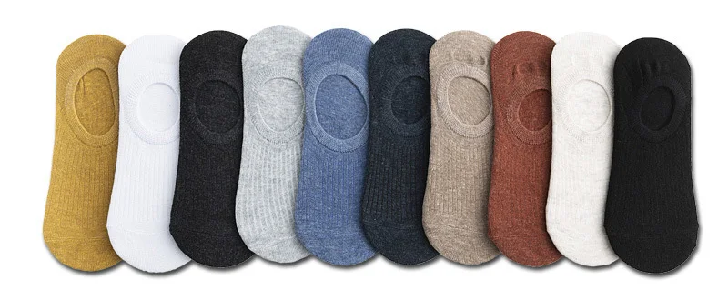 5 Pairs Woman Silicone Non-slip Invisible Socks Summer  Cotton Ankle Solid Color Boat Women's Slippers 35-40EUR Short Socks Lot