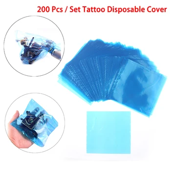 

200Pcs/set Disposable Blue Tattoo Clip Cord Sleeves Bags Covers Bags For Tattoo Machine Permanent Makeup Tattoo Accessory