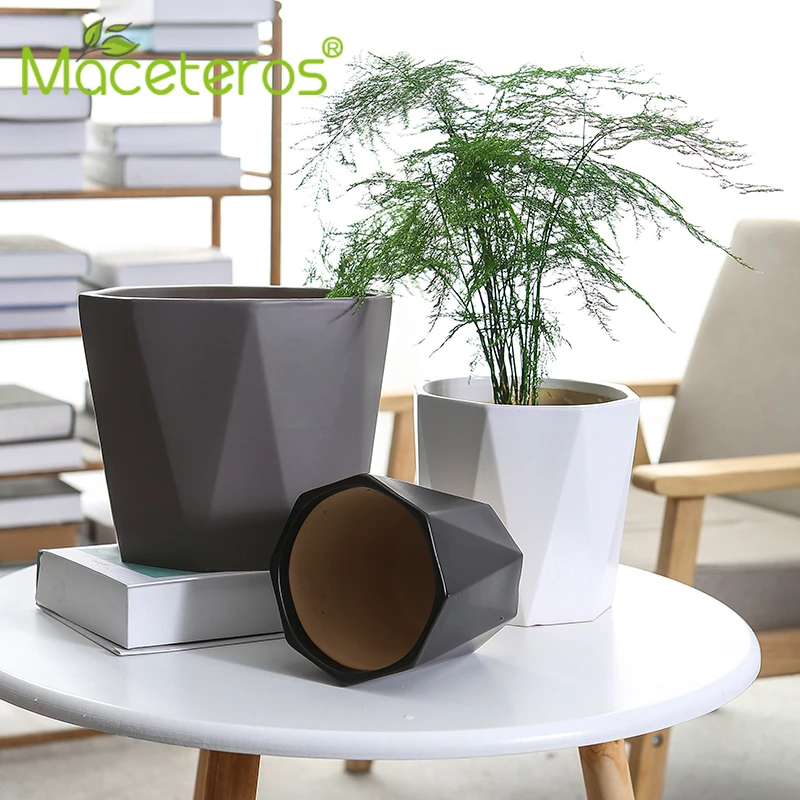 Michelangelo dans Eik Moderne Minimalistische Keramische Bloempot Wit Zwart Grijs Cilindrische Landelijke  Stijl Succulent Bloempot Tuinieren Home Decoraties|Bloempotten &  Bloembakken| - AliExpress