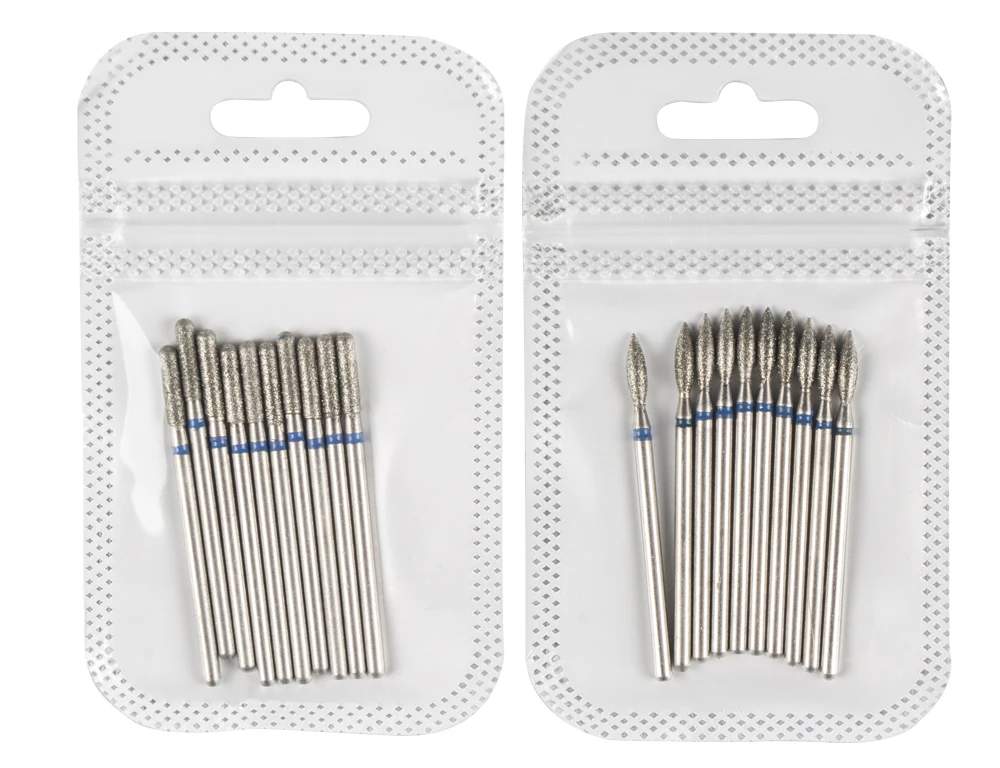10 stücke Diamant Fräser Für Maniküre Nagel Bohrer Set Zubehör Pediküre Elektrische Maschine Nagel Bit Fliegen Gel Entferner werkzeug – Detail 10
