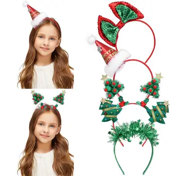

4PCS Christmas Headbands Cute Party Hair Hoops Hair Accessory With Different Designs For Children Kids