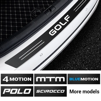 

Car Rear Bumper Trunk Guard Carbon Fiber Stickers for Volkswagen VW Golf 4/Blue Motion MTM Polo Caddy Passat TSI Scirocco etc