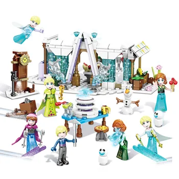 

8 in 1 Girl Friends City Fairy Princesses Elsa Ice Castle Party Anna Kristoff'S Sleigh Adventure Building Blocks Kids Toys