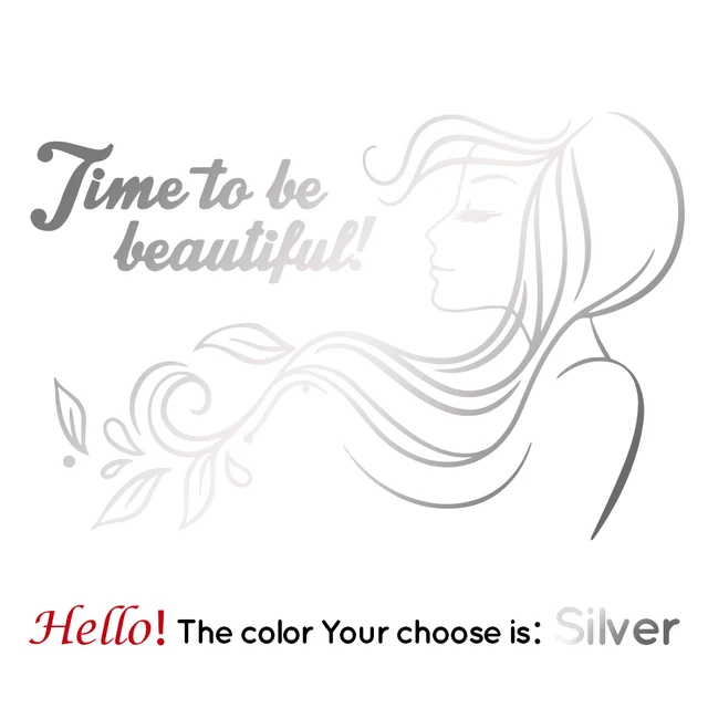 Fun Beautifil girl Wall Sticker Home Decor Decals For Woman Bedroom Vinyl Stickers Woman Beauty Quote Wallpaper Poster Mural Silver