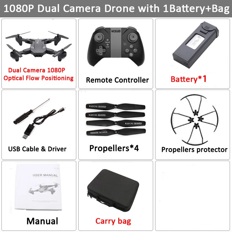 Visuo XS816 оптический Радиоуправляемый квадрокоптер с двойной камерой 1080p Wifi FPV Дрон с управлением жестами Дрон Vs XS809HW XS809S - Цвет: Set7 1080P 1BAT CB
