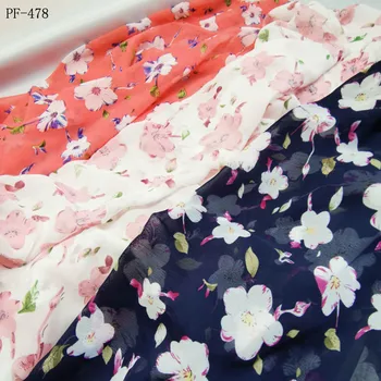 

75D Chiffon printed fabrics polyester fabrics for women's dresses and jackets