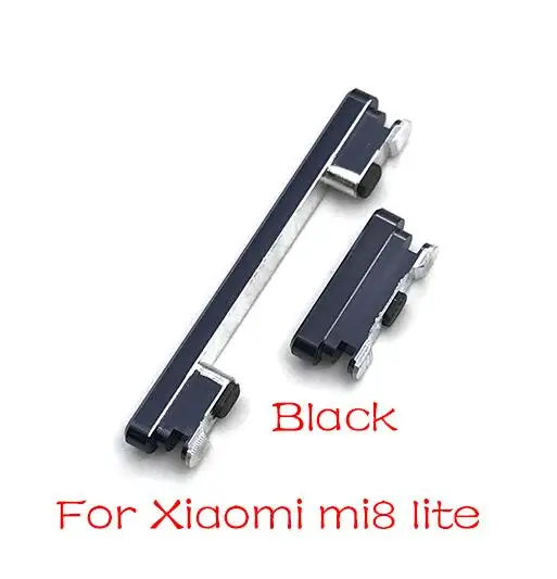 10Pcs/Lot，Volume Power Button Side Key For Xiaomi Mi A2 6 6X 9 8 Lite Max 3 Note 3 Play - Цвет: Mi8 Lite Black