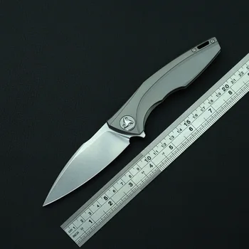 

KBTOOL New Flipper Folding Knife D2 Blade Titanium Handle Outdoor Survival Camp Hunting Fishing Adventure Pocket Tactical Knives