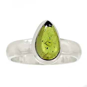 

Genuine CABOSHON MOLDAVITE Ring 925 Sterling Silver, USA Size : 6.5, AR4073