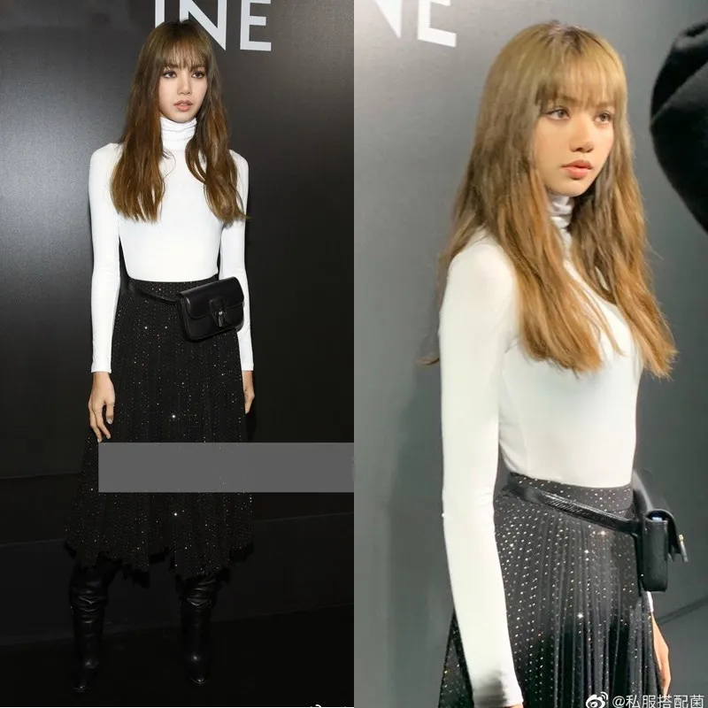 Kpop Blackpink Lisa корейские белые хлопковые толстовки с капюшоном женские хип-хоп Уличная тонкие высокие толстовки с воротниками женская одежда