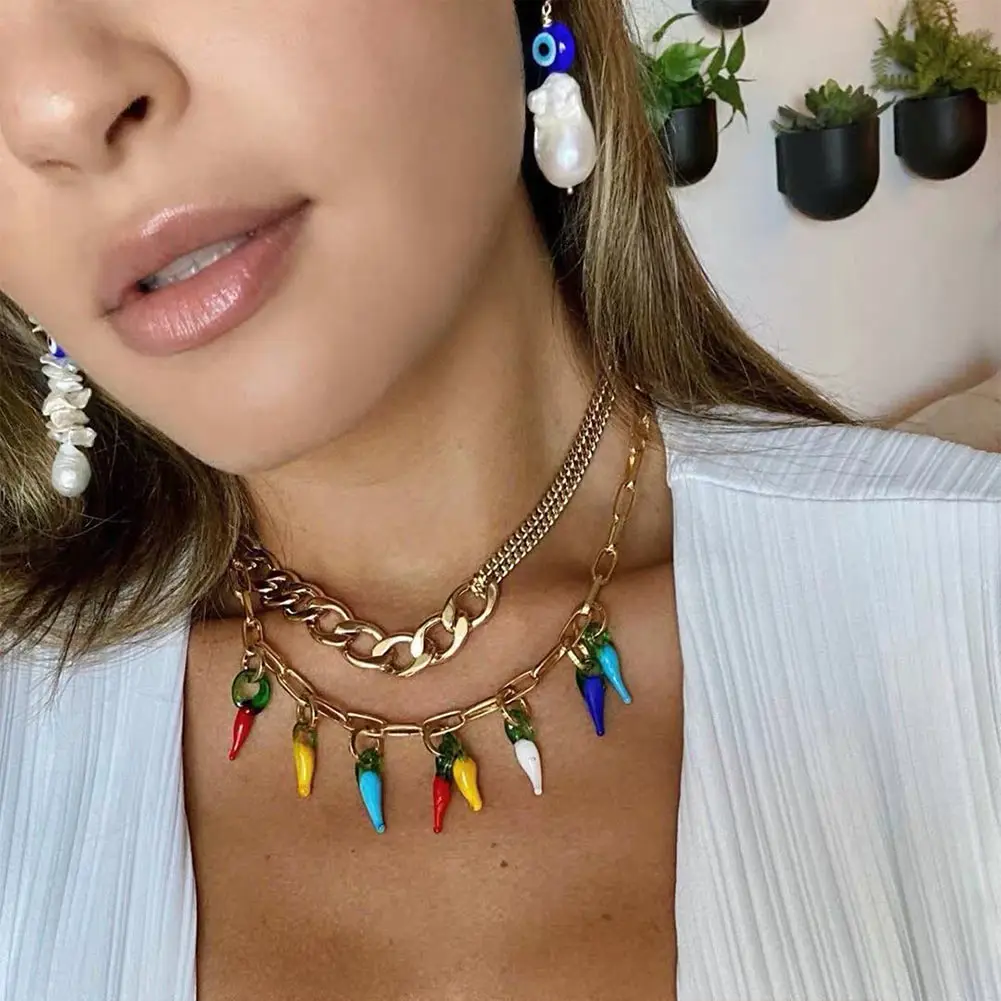Thin Metal Necklace Fashion Jewelry 