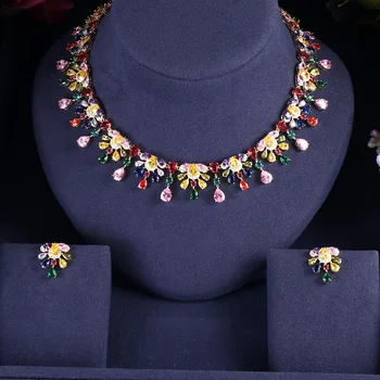 

jankelly Nigeria 2pcs Bridal Zirconia Jewelry Sets For Women Party, Luxury Dubai Nigeria CZ Crystal Wedding Jewelry Sets