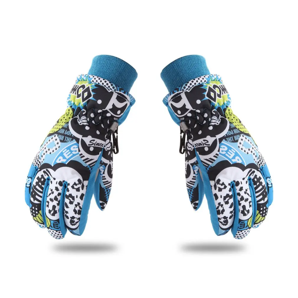 Детские лыжные перчатки водонепроницаемые ветрозащитные Нескользящие Зимние перчатки для катания на коньках толстые теплые перчатки для зимних видов спорта Новинка