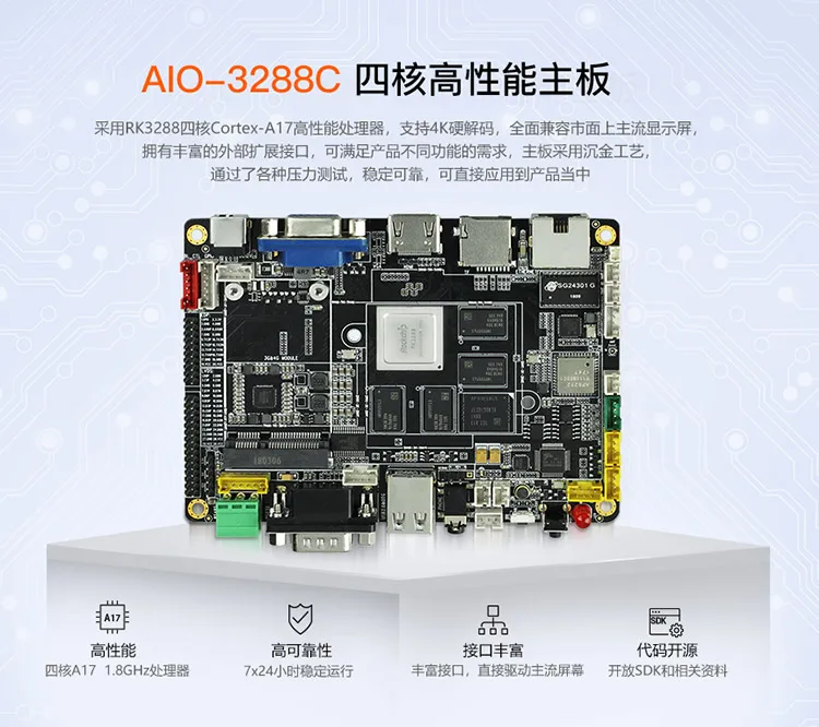AIO-3288C Совет по развитию, 4 ядра Cortex-A17/firefly 5,1/rs232 Android материнская плата